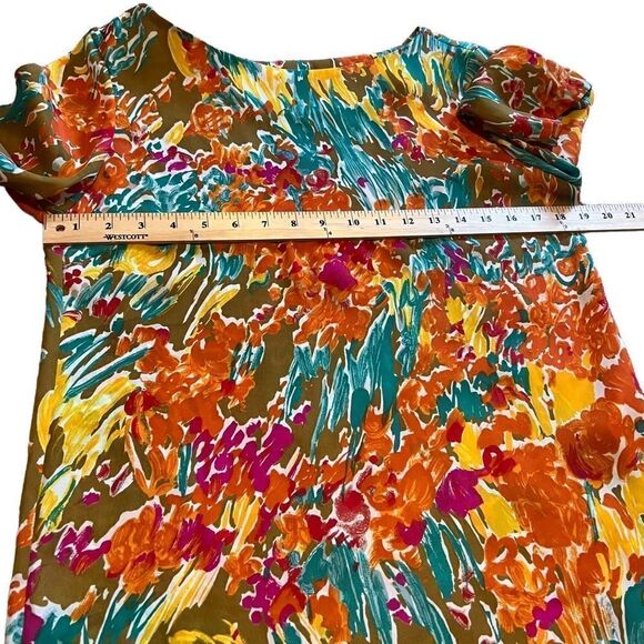 Zara Colorful Floral Dress with 3/4 Sleeves. Lightweight! Sz M. Great Condition - Picture 9 of 12